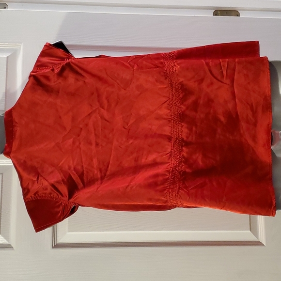 Dots Red short sleeve frilly peplum blouse 1XL - Picture 2 of 3